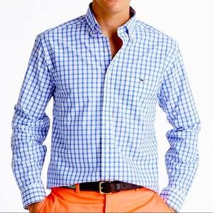 Vineyard Vines Blue Tucker Checkered Button Down